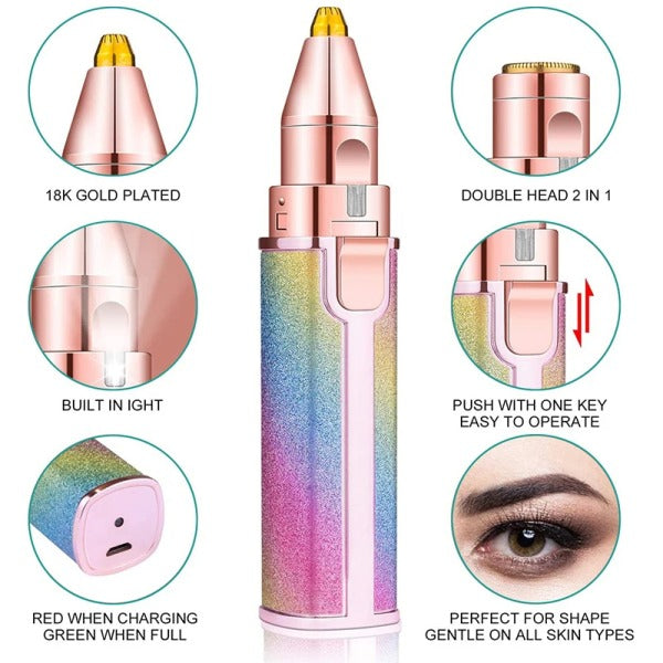 Hair Removal 2 In 1 Rechargeable Blawless Electric Facial, Multi Attractive Color