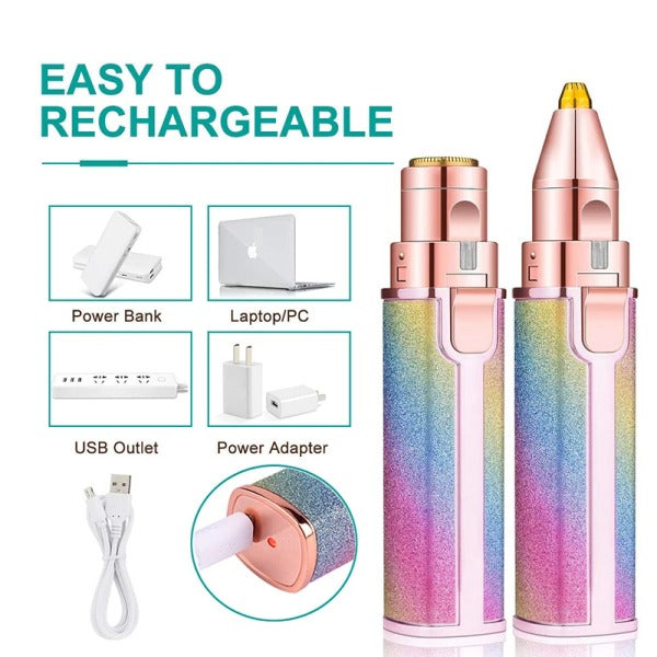 Hair Removal 2 In 1 Rechargeable Blawless Electric Facial, Multi Attractive Color