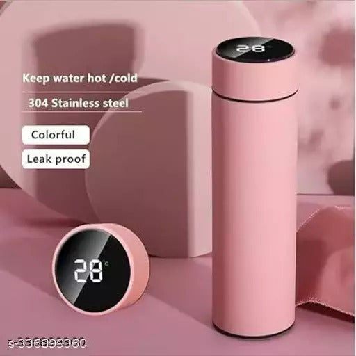 Temperature Display Vacuum Insulated Water Bottle Thermo Flask Made Of Premium Stainless Steel Coffee Cup (random Color)( 500ml )