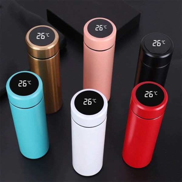 Temperature Display Vacuum Insulated Water Bottle Thermo Flask Made Of Premium Stainless Steel Coffee Cup (random Color)( 500ml )