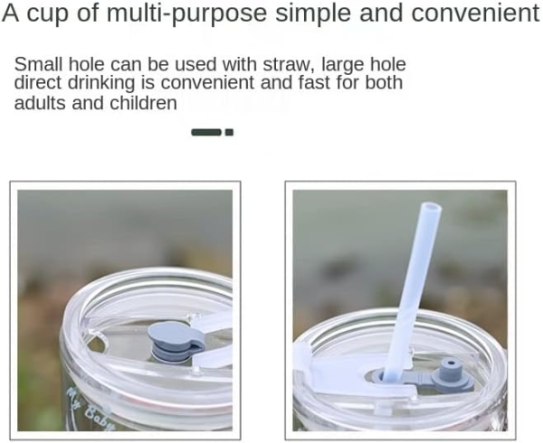 Glass Mug With Straw And Lid