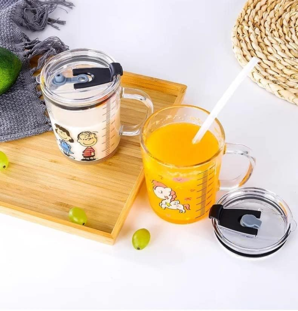 Glass Mug With Straw And Lid