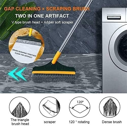 2 in 1 Cleaning Brush Floor Scrub Broom Wiper Scraper