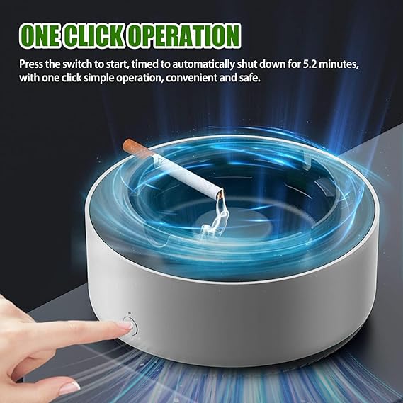 2-in-1 Air Purifier Quiet Ashtray, Ashtray Multifunction Electronic Smokeless Car Ashtray.