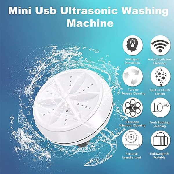 Portable Usb Washing Machine For  Dishes and  Clothes Ultrasonic Rotating Turbine washer